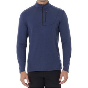Swiss Tech Men's Blue Long Sleeve Qtr Zip Pullover Top